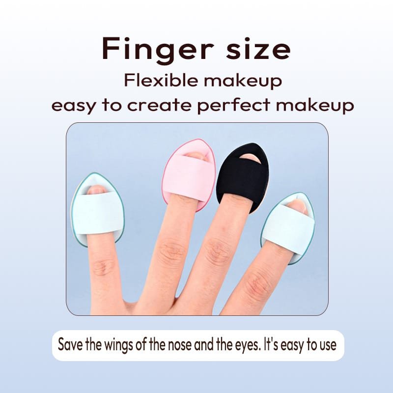 Thumb size powder puff for wet and dry use