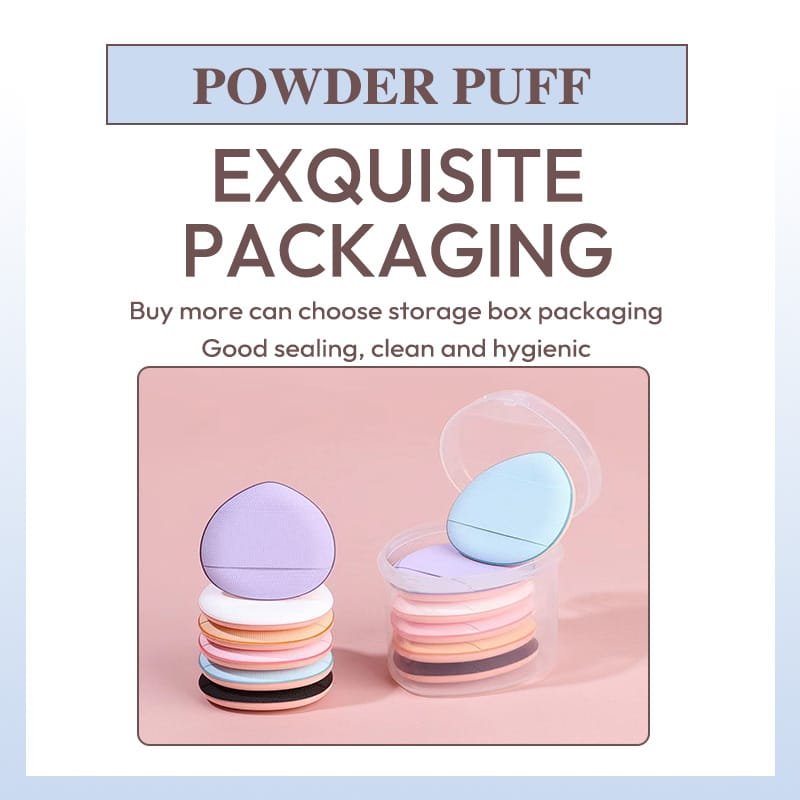 Thumb size powder puff for wet and dry use