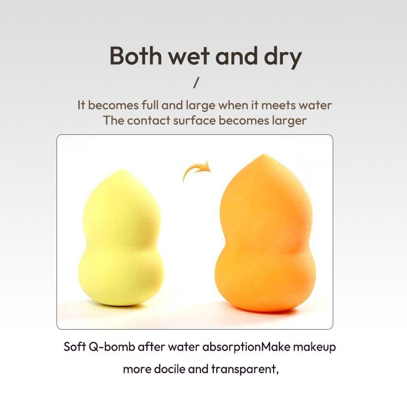 Two pvc packaged wet and dry makeup eggs