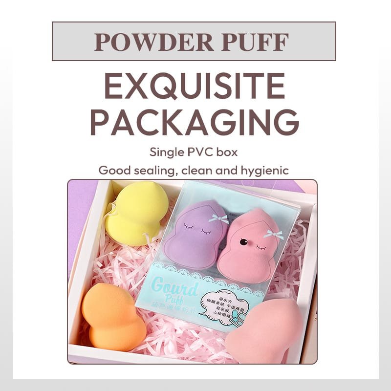 Two pvc packaged wet and dry makeup eggs